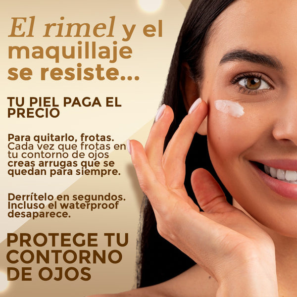 BALSAMO DESMAQUILLADOR FACIAL con ingredientes ORGÁNICOS, elimina eyeliner y mascara waterproof