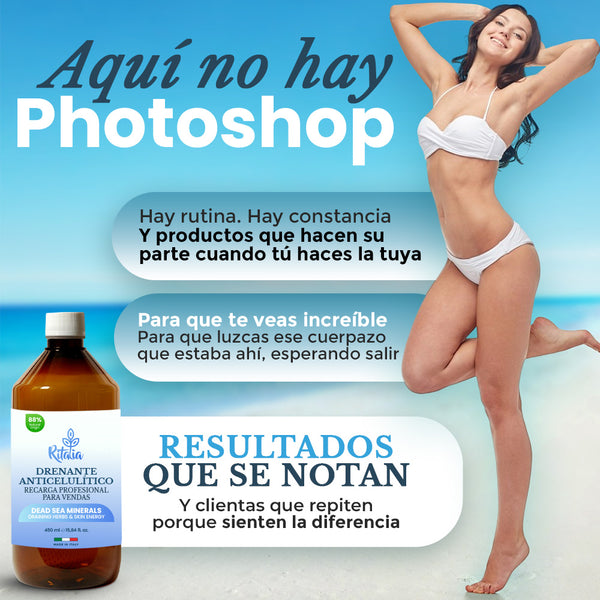 Liquido para VENDAS con sal del Mar Muerto efecto drenante y reductor