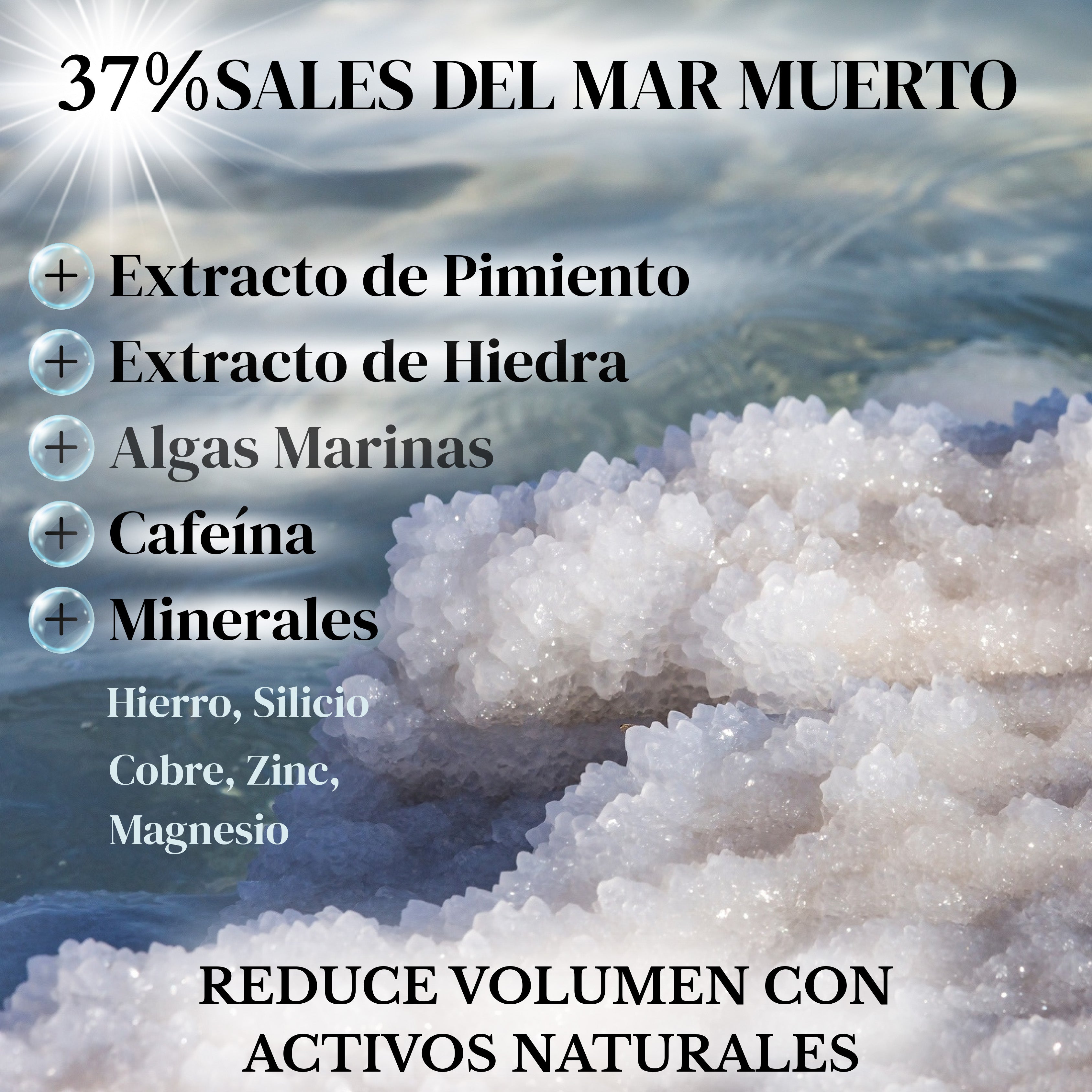 Liquido para VENDAS con sal del Mar Muerto efecto drenante y reductor