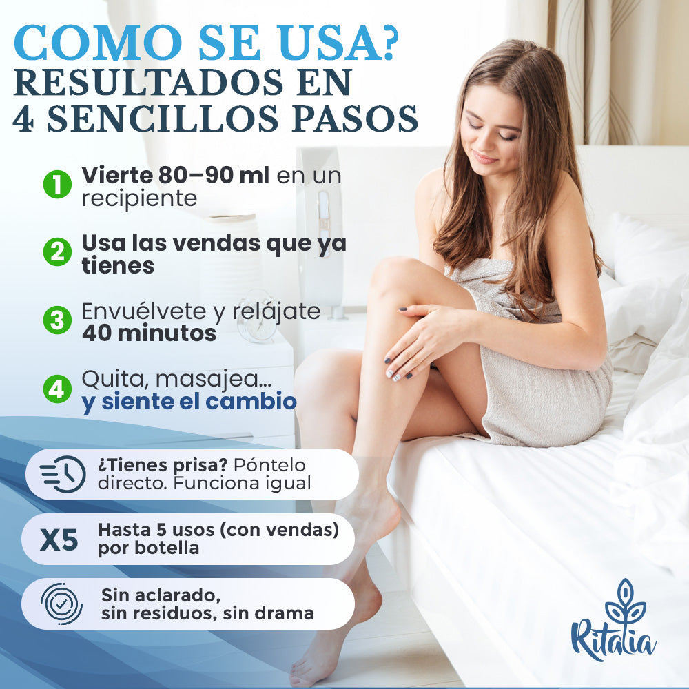 Liquido para VENDAS con sal del Mar Muerto efecto drenante y reductor