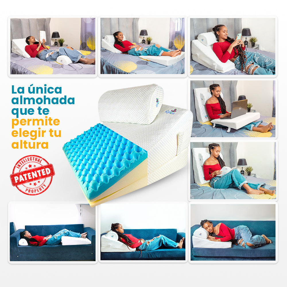 Almohada de Lectura a cuña con 3 alturas