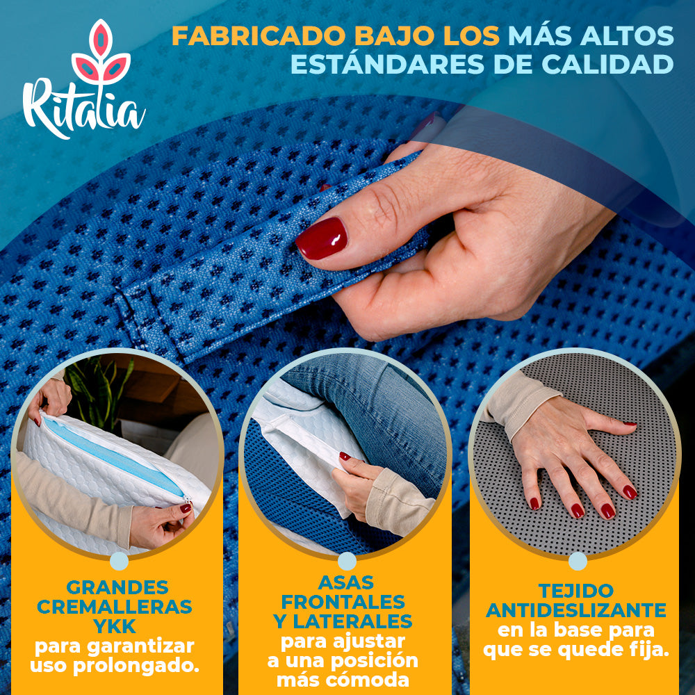 Ritalia Cuña elevar piernas con 3 Alturas para Mejorar la circulación, Almohada para piernas hinchadas y Varices