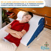 Ritalia® Almohada de Lectura 3 Alturas Extra Ancha 60x60x30 Ideal Almohada reflujo Adulto, cojin Lectura Cama, útil Respaldo para Cama y cuña elevar colchon. Gran VERSATILIDAD Incluye cojin Lumbar