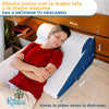 Ritalia® Almohada de Lectura 3 Alturas Extra Ancha 60x48x30 Ideal Almohada reflujo Adulto, cojin Lectura Cama, útil Respaldo para Cama y cuña elevar colchon. Gran VERSATILIDAD Incluye cojin Lumbar