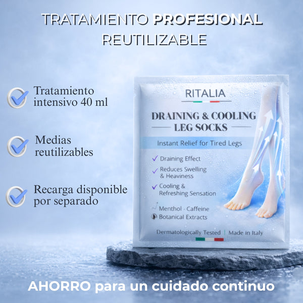 Calcetines drenantes con efecto frio para piernas hinchadas