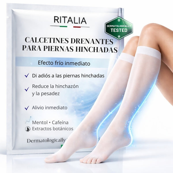 Calcetines drenantes con efecto frio para piernas hinchadas