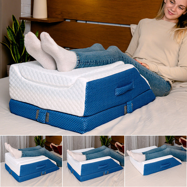 Ritalia Cuña elevar piernas con 3 Alturas para Mejorar la circulación, Almohada para piernas hinchadas y Varices