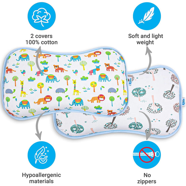 ALMOHADA PARA bebé cabeza plana de a 36 meses (AZUL)